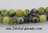 CTP102 15.5 inches 8mm round yellow pine turquoise beads wholesale