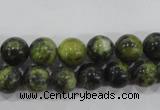 CTP103 15.5 inches 10mm round yellow pine turquoise beads wholesale