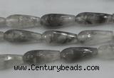 CTR03 15.5 inches 6*16mm faceted teardrop cloudy quartz beads