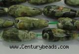 CTR101 15.5 inches 8*20mm faceted teardrop rhyolite gemstone beads