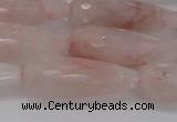 CTR132 15.5 inches 10*30mm faceted teardrop pink quartz beads