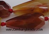 CTR211 15.5 inches 15*25mm - 16*40mm faceted teardrop red agate beads