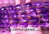 CTR306 15.5 inches 10*25mm faceted teardrop dogtooth amethyst beads