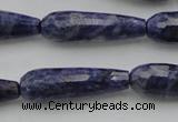 CTR32 15.5 inches 10*30mm faceted teardrop sodalite gemstone beads