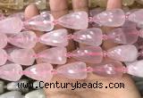 CTR350 15.5 inches 15*25mm faceted teardrop rose quartz beads