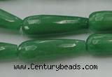 CTR36 15.5 inches 10*30mm faceted teardrop gree aventurine beads