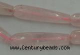 CTR40 15.5 inches 10*40mm faceted teardrop rose quartz beads