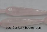 CTR41 15.5 inches 10*40mm faceted teardrop rose quartz beads