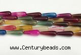 CTR423 15.5 inches 10*30mm teardrop agate beads wholesale