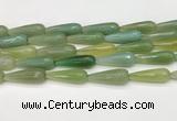 CTR460 15.5 inches 10*30mm faceted teardrop agate beads wholesale