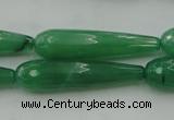 CTR50 15.5 inches 10*40mm faceted teardrop green aventurine beads