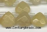 CTR604 Top drilled 10*10mm faceted briolette yellow aventurine beads