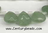 CTR607 Top drilled 10*10mm faceted briolette green aventurine beads