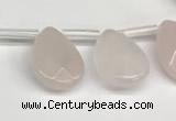 CTR660 Top drilled 10*14mm faceted briolette rose quartz beads