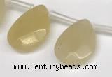 CTR693 Top drilled 12*16mm faceted briolette yellow aventurine beads