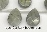 CTR701 Top drilled 12*16mm faceted briolette labradorite beads