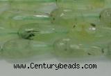 CTR93 15.5 inches 8*20mm faceted teardrop green rutilated quartz beads