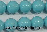 CTU1216 15.5 inches 16mm round synthetic turquoise beads