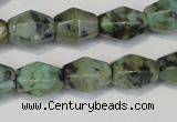 CTU2466 15.5 inches 7*8mm faceted rice African turquoise beads wholesale