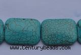 CTU26 15.5 inches 30*40mm rectangle blue turquoise beads Wholesale