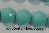 CTU2786 15.5 inches 16mm faceted round synthetic turquoise beads