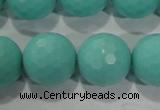 CTU2788 15.5 inches 20mm faceted round synthetic turquoise beads