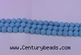 CTU2850 15.5 inches 4mm round matte turquoise beads