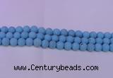 CTU2854 15.5 inches 12mm round matte turquoise beads