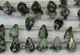 CTU488 Top-drilled 7*10mm faceted teardrop African turquoise beads