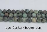 CTU567 15.5 inches 14mm round matte african turquoise beads