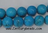 CTU825 15.5 inches 12mm round dyed turquoise beads wholesale