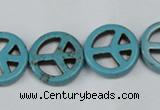 CTU899 15.5 inches 15mm coin dyed turquoise beads wholesale