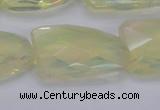 CTW502 15.5 inches 20*30mm faceted & twisted synthetic quartz beads