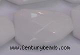 CTW515 15.5 inches 30*40mm faceted & twisted white porcelain beads