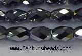 CTZ648 15.5 inches 7*11mm faceted rice terahertz beads wholesale