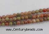 CUG100 15.5 inches 4mm round Chinese unakite beads wholesale