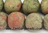 CUG208 15 inches 10mm round matte unakite beads