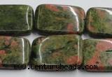 CUG54 16 inches 22*30mm rectangle natural unakite gemstone beads