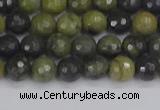 CUJ100 15.5 inches 4mm faceted round African green autumn jasper beads