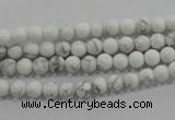 CWB200 15.5 inches 4mm round natural white howlite beads wholesale