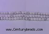 CWB220 15.5 inches 4mm round matte white howlite beads