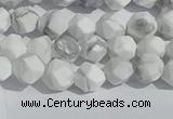 CWB244 15.5 inches 6mm faceted nuggets matte white howlite beads