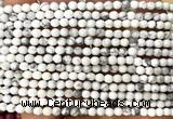 CWB278 15 inches 4mm faceted round white howlite beads