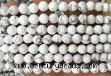 CWB280 15 inches 8mm faceted round white howlite beads