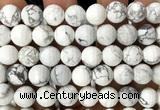 CWB282 15 inches 12mm faceted round white howlite beads