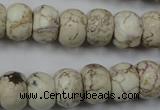 CWB323 15.5 inches 10*14mm rondelle howlite turquoise beads wholesale