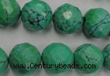 CWB406 15.5 inches 16mm faceted round howlite turquoise beads