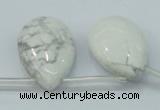 CWB54 20*30mm top-drilled teardrop natural white howlite gemstone beads