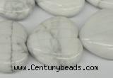 CWB74 15.5 inches 26*26mm carved heart natural white howlite beads