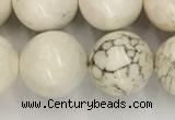 CWB804 15.5 inches 12mm round white howlite turquoise beads